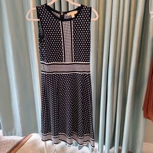 Michael Kors Elegant Black and White Polka Dot Dress size medium